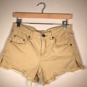 Free People Beige Denim Shorts